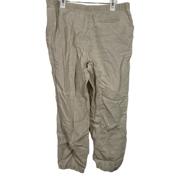 J. Jill Love Linen Cream Colored Casual Pull Tapered Leg  Pants - Picture 2 of 3